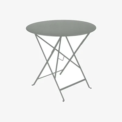 Made in Design Bistro Foldable table metal grey /Ø 77 cm - Parasol hole - Fermob