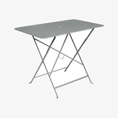 Made in Design Bistro Foldable table metal grey / 97 x 57 cm - 4 people - Parasol hole - Fermob
