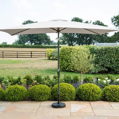 Olivia's Maze Rattan Parasol Rectangular Parasol Grey