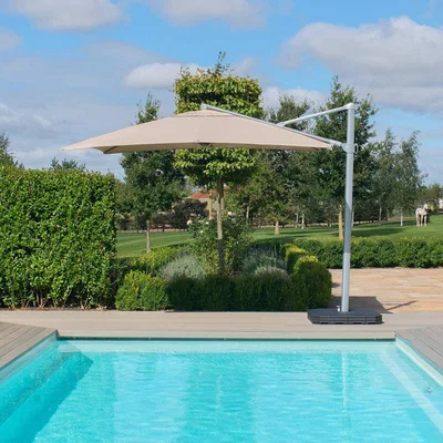 Olivia's Maze Rattan Zeus Cantilever Parasol Taupe / Medium