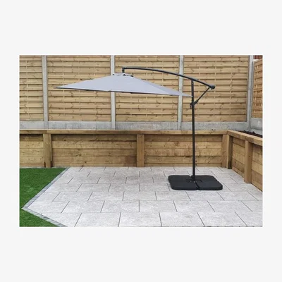 Downtown Swaton Banana 3 X 3m Grey Cantilever Parasol & Base