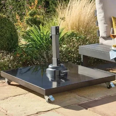 Downtown Norfolk Leisure Royce 90kg Granite Base With Wheels - Flamed Light Grey