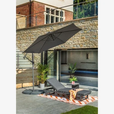 Downtown Hartman Mediterranean 2.5m Square Cantilever and Cover - Grey
