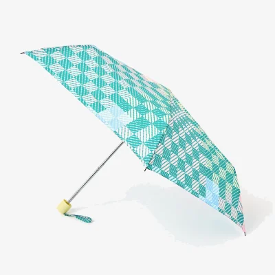 Oliver Bonas Green & Pink Checked Umbrella