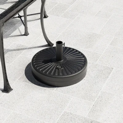 The Range Heavy-duty Round Garden Parasol Base - Black