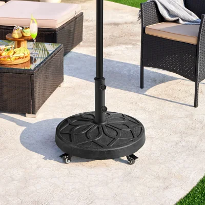 The Range 20KG Heavy-Duty Rolling Parasol Base - Black