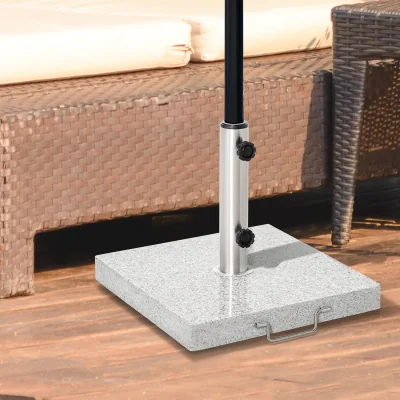 The Range 25KG Umbrella Base Parasol Holder - Hemp Grey / Stainless Steel