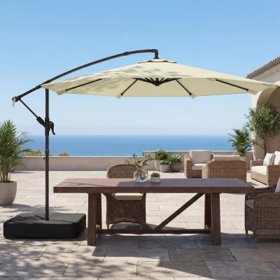 The Range Outsunny 3 m Garden Cantilever Parasol with Sandbag - Beige
