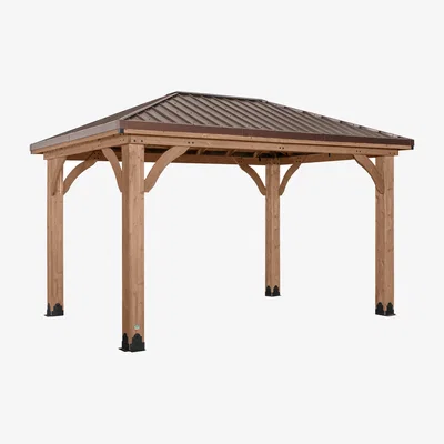 The Range Barrington Cedar Wood Outdoor Patio Garden Gazebo - Cedar / 14ft x 10ft