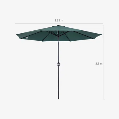The Range Patio Steel Umbrella Garden With Tilt and Crank - Wine Red