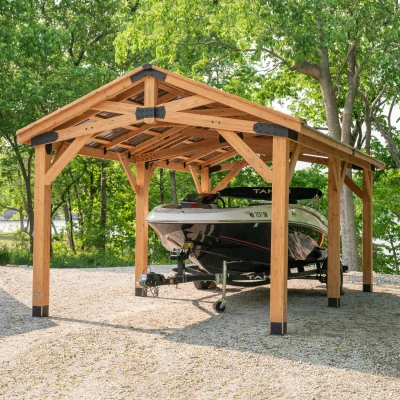 The Range Norwood Cedar Wood Garden Gazebo - Cedar / 6.1m x 3.7m (20ft x 12ft)