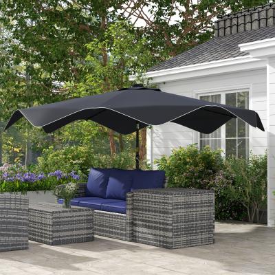 The Range Solar Garden Parasol Umbrella with LED - Dark Grey
