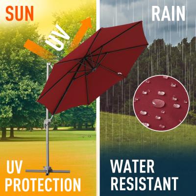 The Range Roma Cantilever Parasol With Cross Base - Wine red