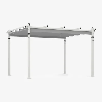 The Range Outdoor Pergola with Retractable Canopy - Grey