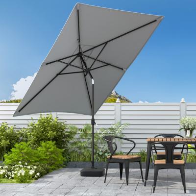 The Range 3M Rectangular Traditional Parasol with Cement Base - Light Grey
