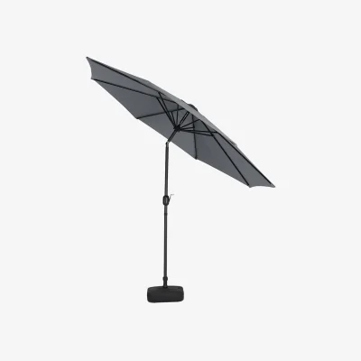 The Range Lifeideas 3m Rotating Garden Parasol with Fillable Base - Dark Grey