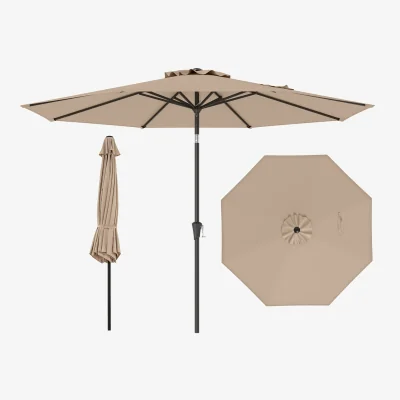 The Range Double-Tiered Table Umbrella - Brown