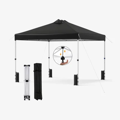 The Range Easy Setup Gazebo Shelter - Black