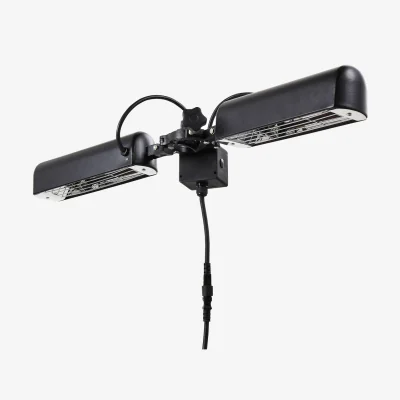 The Range Parasol Outdoor Patio Heater Halogen 2 Lamp - Black