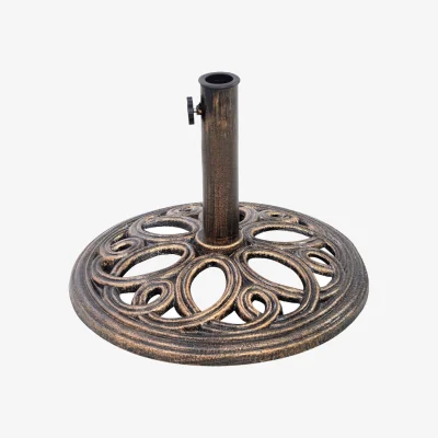 The Range Cast Iron Round Parasol Base - Brown