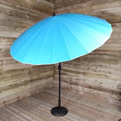 The Range 2.6m Aluminium Shanghai Outdoor Garden Parasol - Crank  Tilt in Turquoise - Turquoise