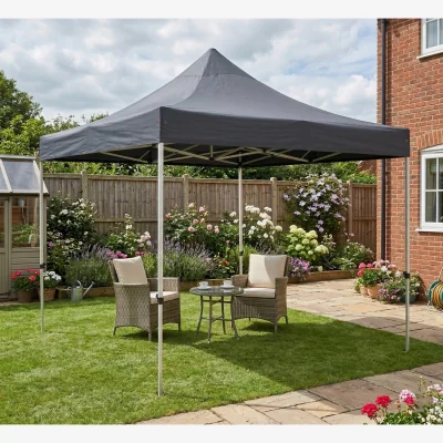 The Range Primrose Pop Up Gazebo 3m x 3m Garden Marquee Waterproof UV Resistant Grey - Grey