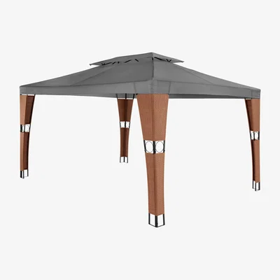 The Range Gazebo Mona 3x4m Rattan - Brown, Anthracite