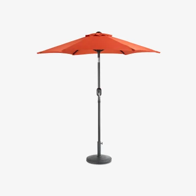 The Range Garden Parasol 2m & 12kg Base Bundle - Burnt Orange