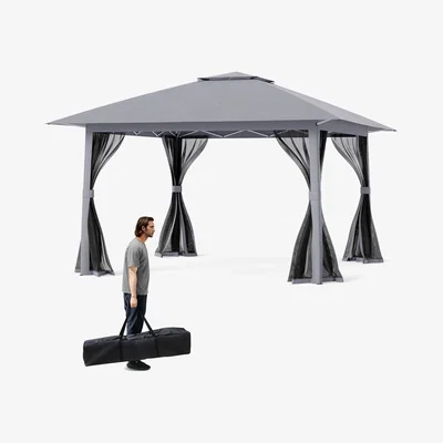 The Range Pop Up Gazebo Foldable Canopy Tent - Grey