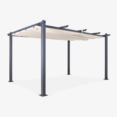 The Range Acorn Aluminium Rectangular Pergola Gazebo - Creamy White