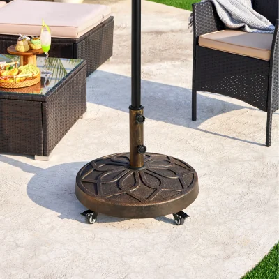 The Range Yaheetech 20KG Heavy-Duty Rolling Parasol Base - Bronze