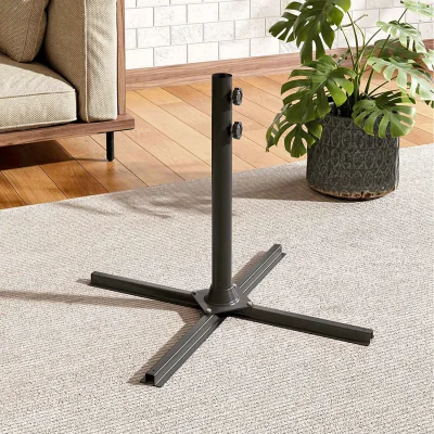 The Range Iron Free Standing Parasol Umbrella Cross Base - Black