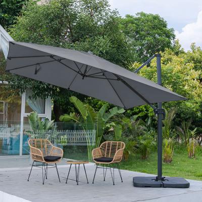 The Range Garden Patio Umbrella with Base - Dark Grey