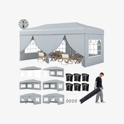 The Range Large Outdoor Pop Up Canopy Tent - Grey