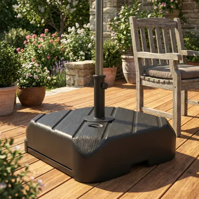 The Range Outsunny 72kg or 45kg Fillable Garden Parasol Base with Handle Wheels - Black