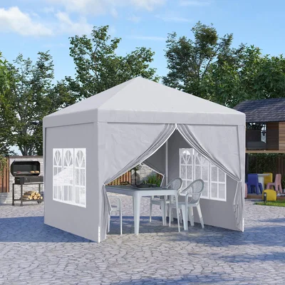 The Range Pop Up Gazebo Party Tent Canopy - White