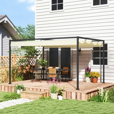 The Range Outsunny Pergola Gazebo Patio Sun Shelter - Cream