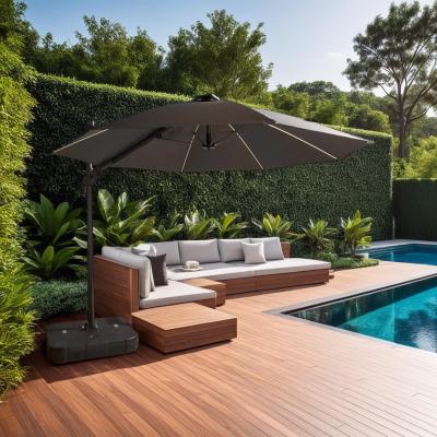 The Range 3x3M Cantilever Standing Garden Parasol Weather Resistant - Dark Grey