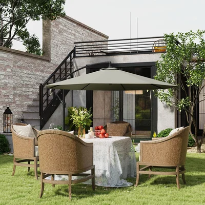 The Range Outsunny 3(m) Garden Parasol Sun Shade Cantilever - Blue
