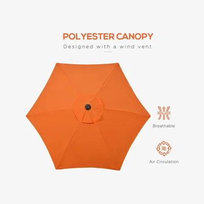 The Range 2m Parasol Patio Umbrella - Orange
