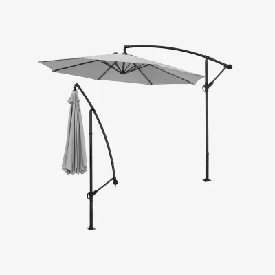 The Range Lifeideas 3m Cantilever Garden Parasol with Crank - Light Grey