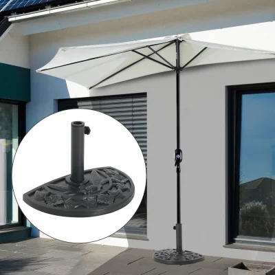 The Range 9kg Half Round Parasol Weighted Base - Black