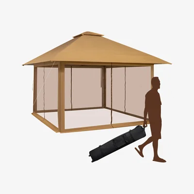 The Range 4m x 4m Pop-up Gazebo Canopy - Khaki