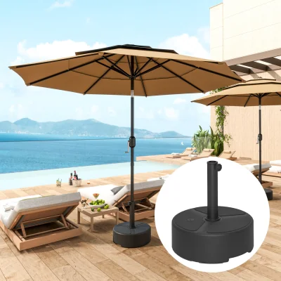 The Range Outsunny SandWater Filled Parasol Stand Garden Parasol Base - Black