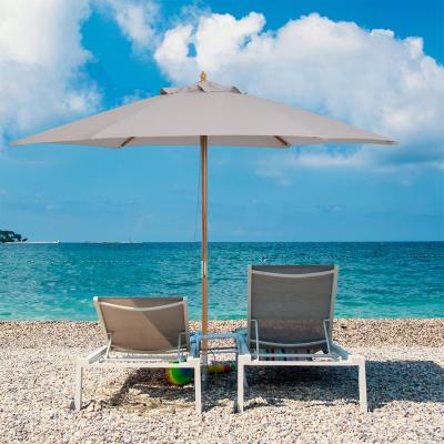 The Range 2.5m Wood Garden Parasol - Grey