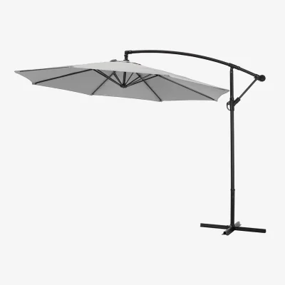 The Range Lifeideas 3m Cantilever Garden Parasol with Cross Base - Light Grey