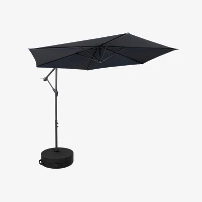 The Range Cantilever Banana Garden Parasol with Crank Handle in Blue with Base Bag Included - Blue