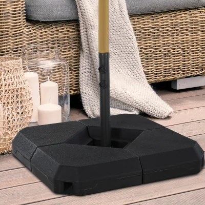 The Range 4 Piece Fillable Steel Cross Parasol Base  - Black