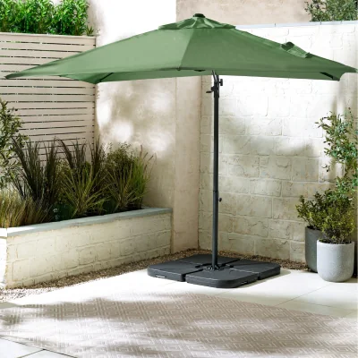 The Range Cantilever Square Parasol - Green