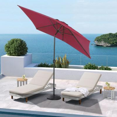The Range 3M Rectangular Traditional Parasol with Base - Wine Red